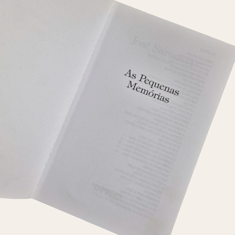 As Pequenas Memórias - Primeira Edição