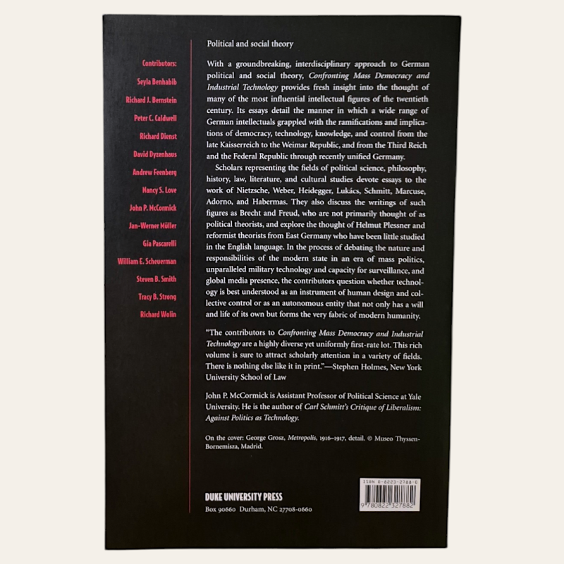 Confronting Mass Democracy and Industrial Technology