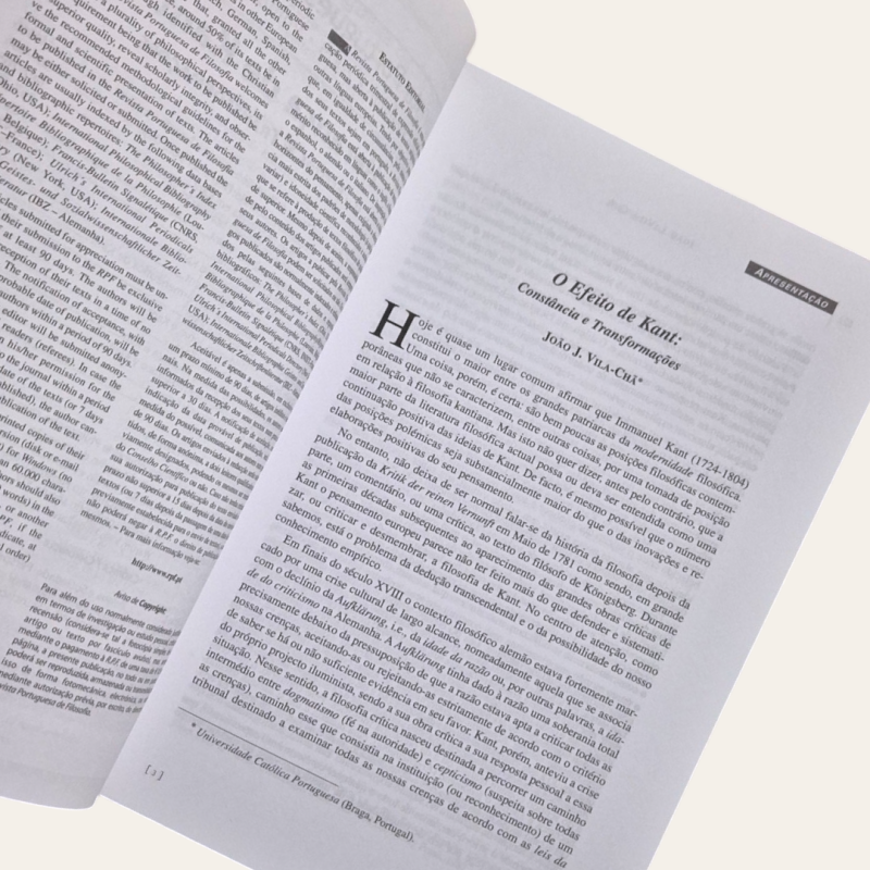 Revista Portuguesa de Filosofia - Herança de Kant II Efeitos e Transformações