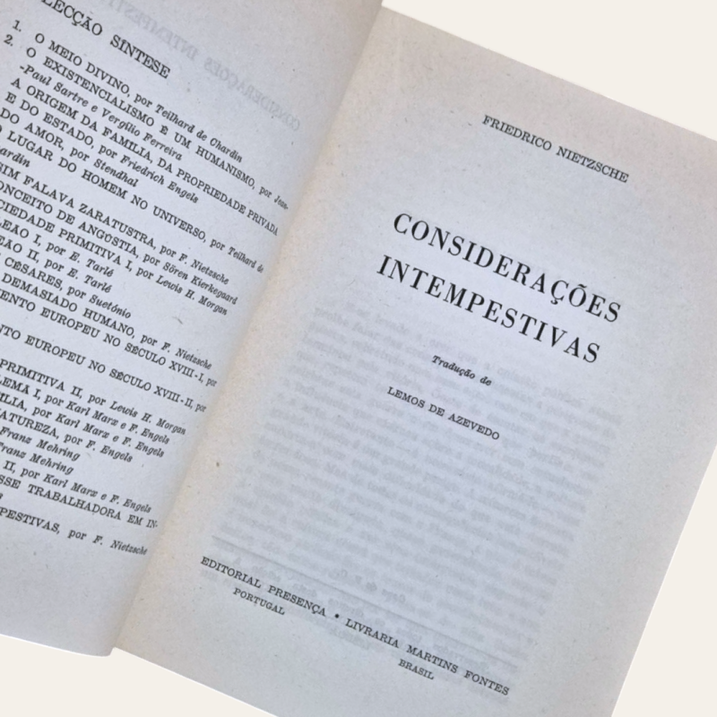 Considerações Intempestivas