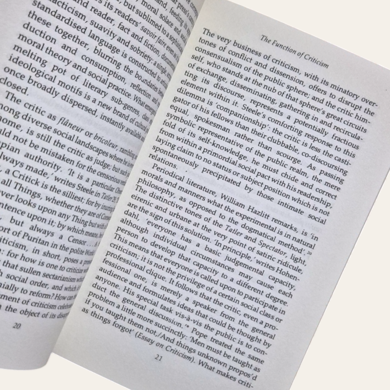 The Function of Criticism