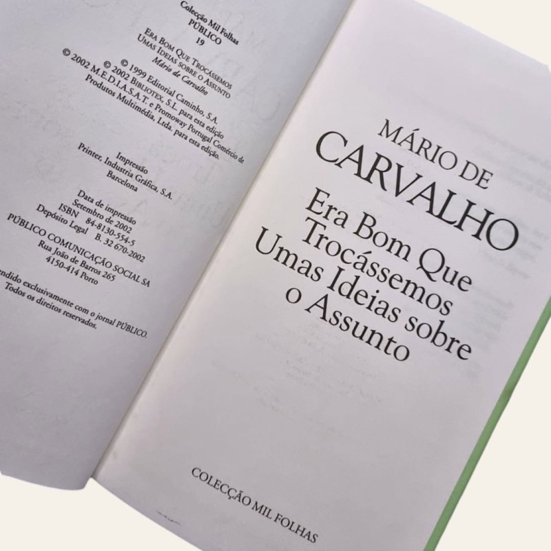 Era Bom Que Trocássemos Umas Ideias Sobre o Assunto