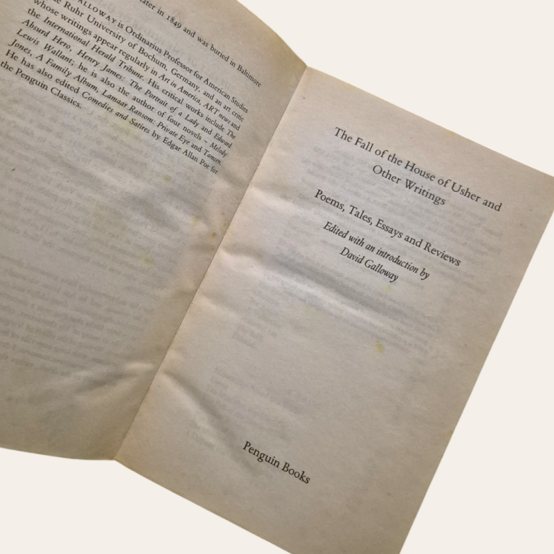 The Fall of the House of Usher and Other Writings: Poems, Tales, Essays, and Reviews