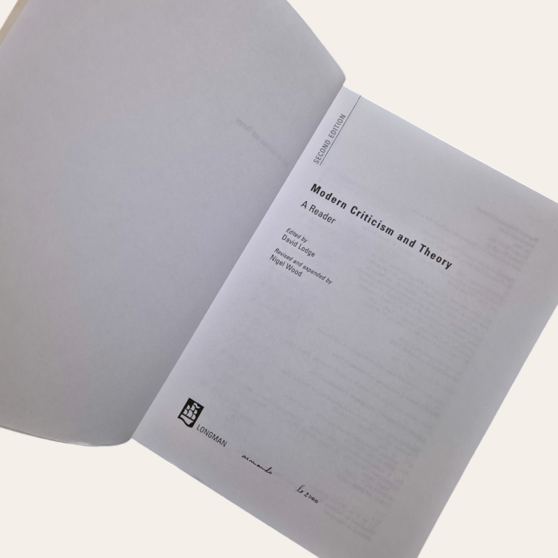 Modern Criticism and Theory