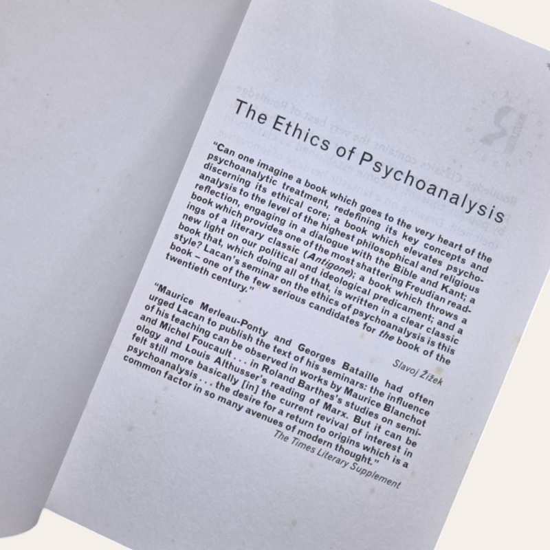 The Ethics of Psychoanalysis